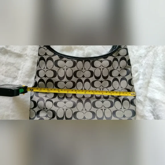 Coach Signature Patterned Black and Grey Handbag - Picture 10 of 12